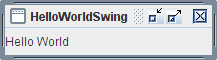 Screen shot of HelloWorldSwing application