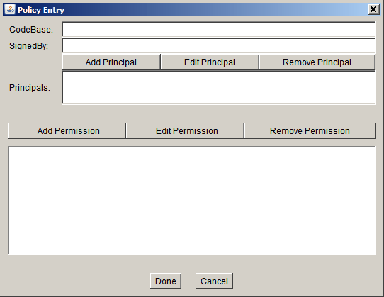 the Policy Entry dialog