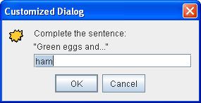An input dialog with a text field