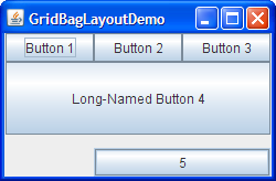 GridBagLayoutDemo 的快照