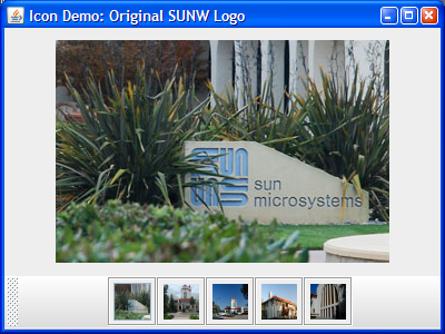 The initial view of the IconDemo application.