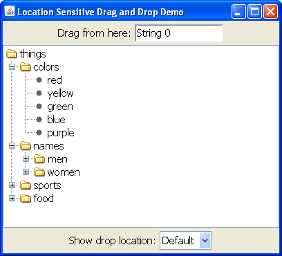 A snapshot of the LocationSensitiveDemo demo.