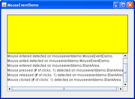 MouseEventDemo screen shot