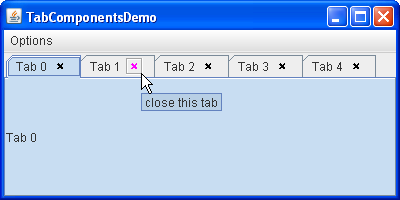 TabComponentsDemo 的屏幕截图