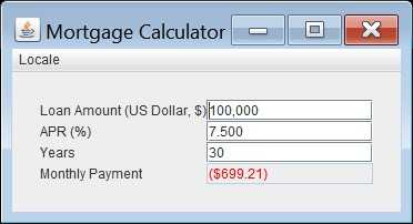 Mortgage Calculator, en-US locale