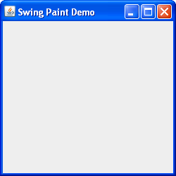 Figure of an empty JFrame with Swing Paint Demo as the title 